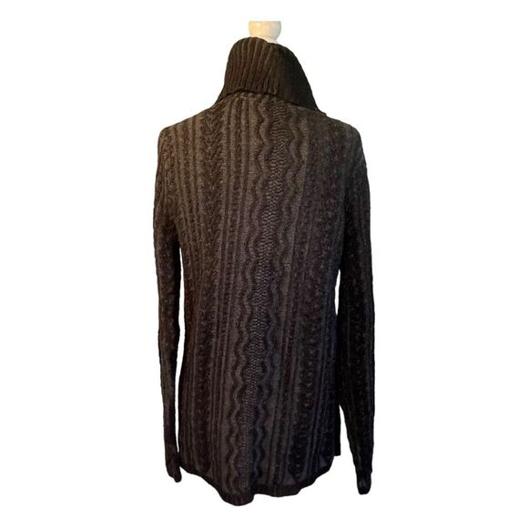 Eight Eight Eight Cowl Neck Cable Knit Sweater Black Chunky Long Sleeve M - Picture 4 of 7